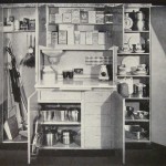 1932 pantry cupboard  -- "The World's Modern Cook Book."