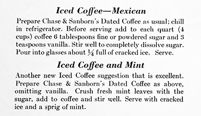 ICED COFFEE RECIPES - MEXICAN AND MINT ICE COFFEE.